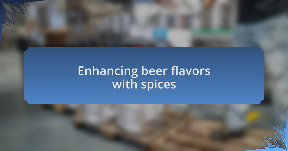 Enhancing beer flavors with spices
